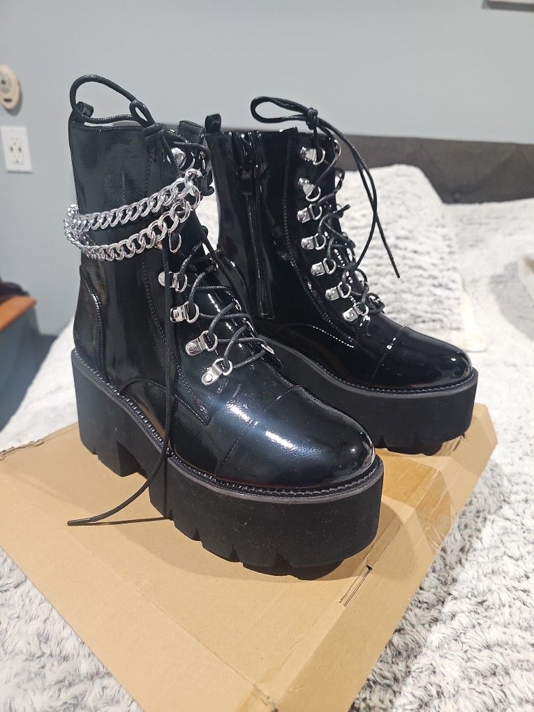 New Black Boots Thick Bottom 150 Hollywood