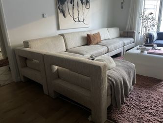 Deep Modular Sofa – Off-White (Textured Fabric) 6 modular pieces