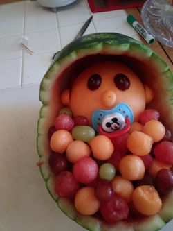 Baby shower fruit basket