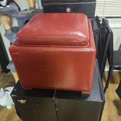 Red Storage Footstool