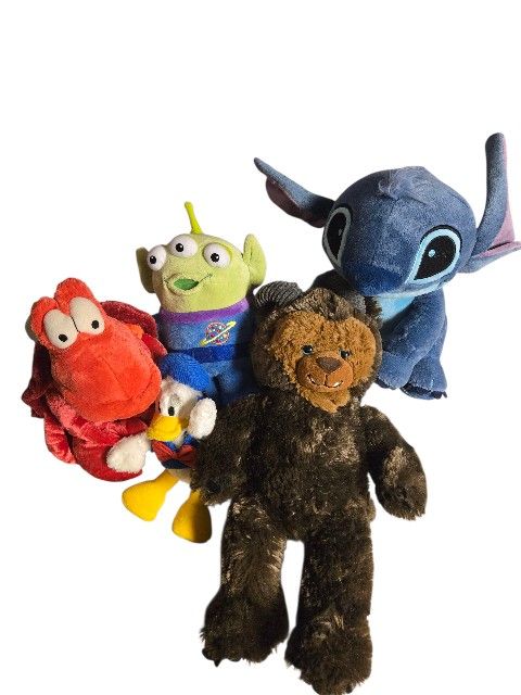 Disney plush lot Stitch, Donald Duck, Sebastian, Beast, Minion