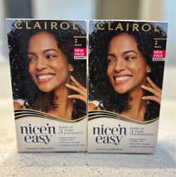 Clairol Nice’n Easy Hair Color #2 Black – 2 Boxes (New)