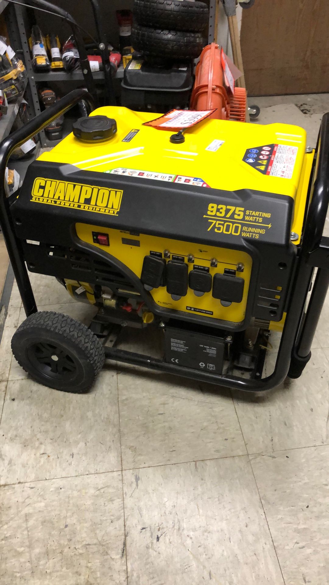 96091 Champion 100814 Gas Powered 420cc 7500watt Electric Start Generator (Missing Key Fob) 581236