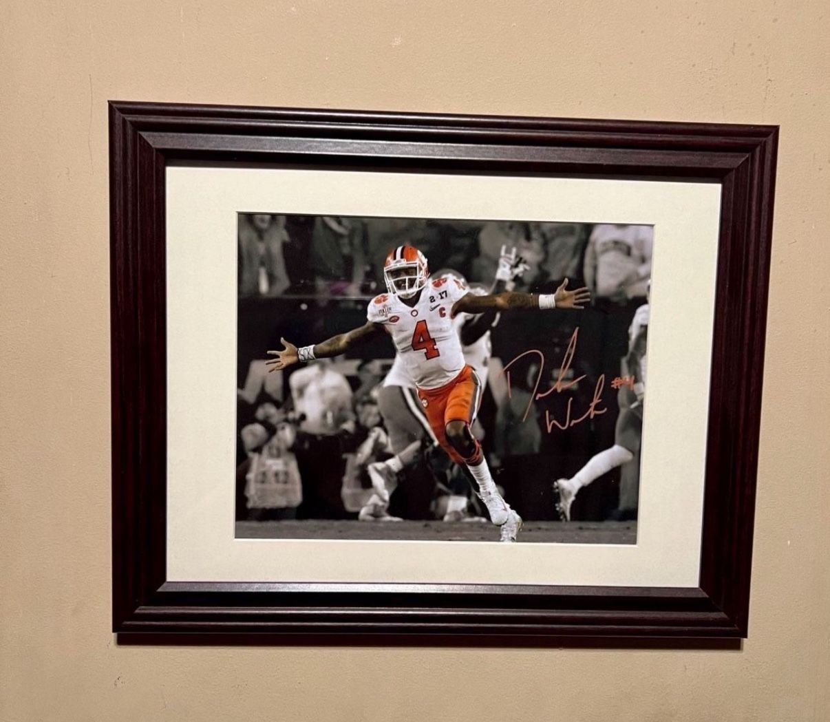 Deshaun Watson National Championship CLEMSON UNIVERSITY TIGERS FOOTBALL Autographed Replica Print Matt & Framed