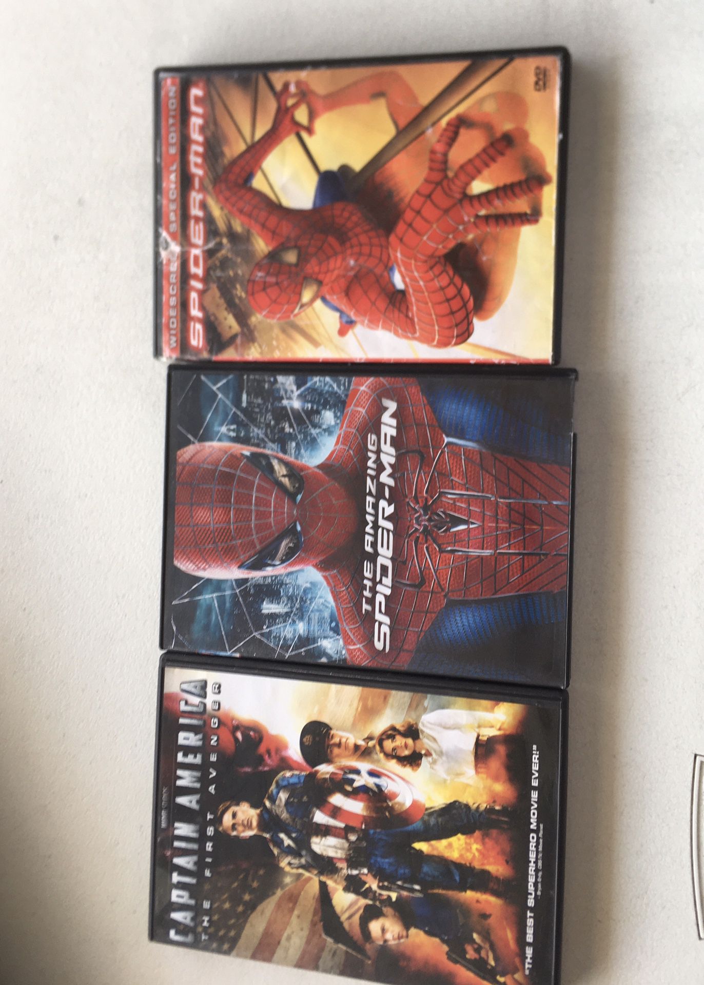 Spider-Man captain America dvds