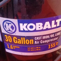 Kobalt 30 Gallon Air Compressor 