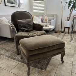 Restoration Hardware Chair and Ottoman