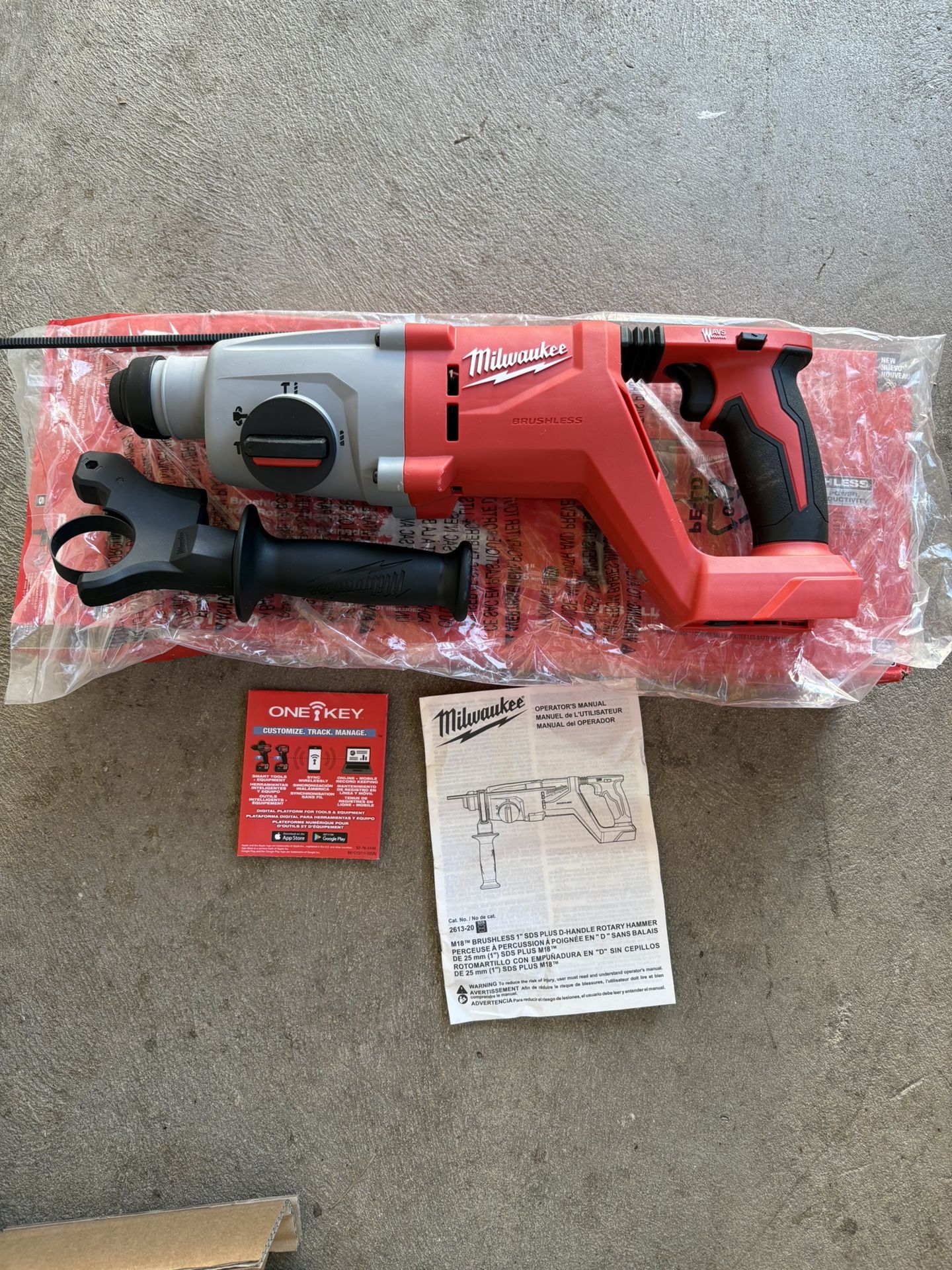 Milwaukee M-18 Brushless 1” SDS Plus D Handle Rotary Hammer. Tool Only. 2613-20