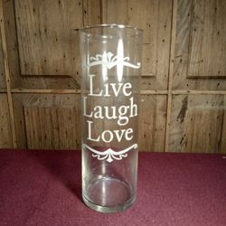 Libbey Live Laugh Love Decorative Flower Vase