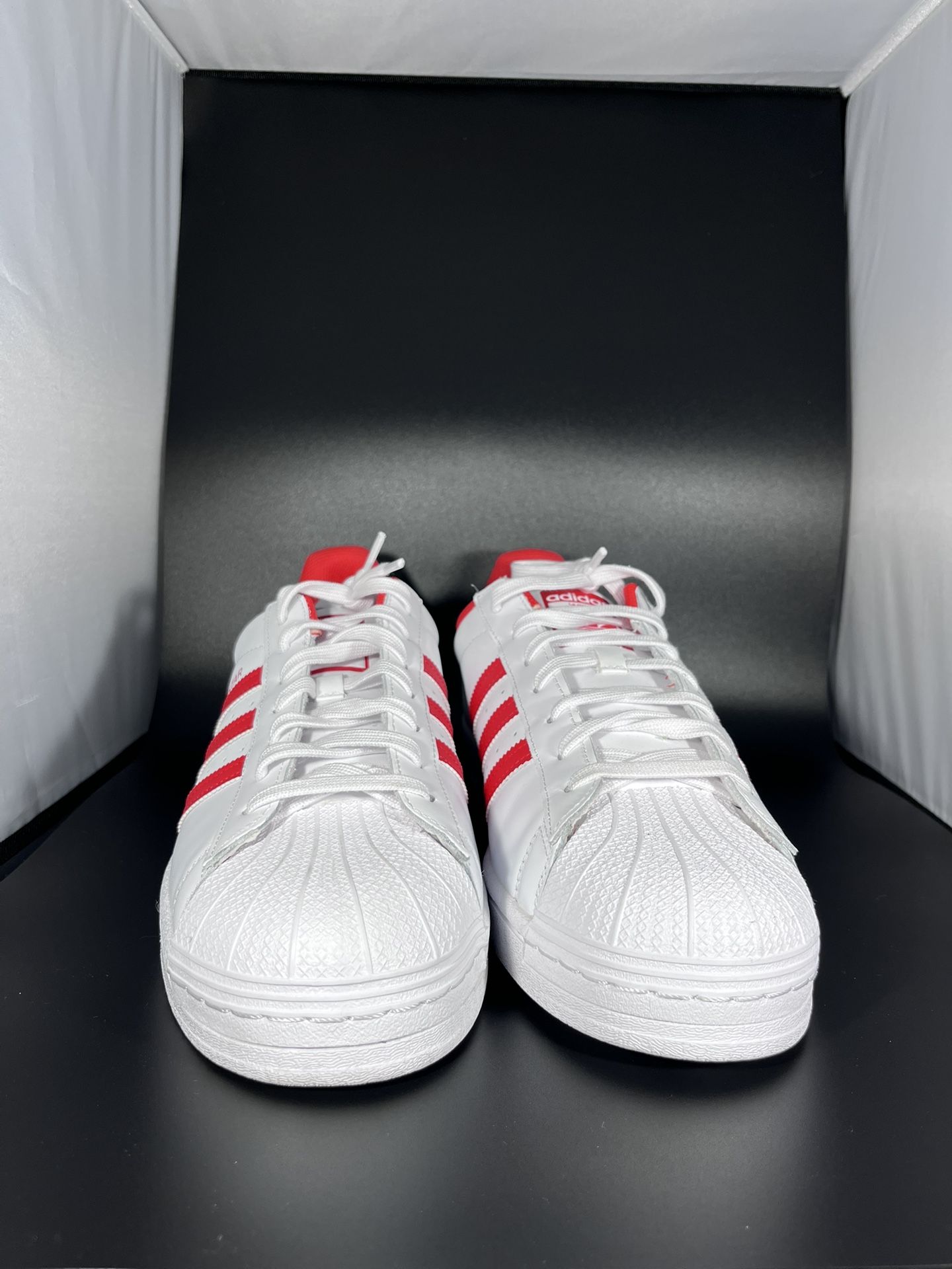 Adidas Superstar Men's Sz 13 Cloud White And Vivid Red (GZ3741)