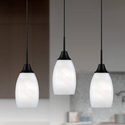 3 PACK Pendant Lights Hanging Adjustable Kitchen Island Dining Room White 4.72"