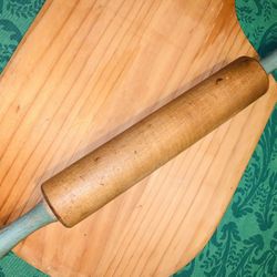 ORIGINAL FARMHOUSE 1940’s Green handle 19” Super Smooth ROLLING PIN