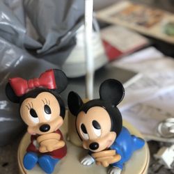 Vintage, Mickey, And Minnie Lamp