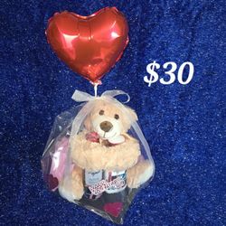 Valentines Day Package  Stuffed Animal And Body Spray And Lotion 