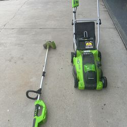 Greenworks 40V Lawn Mower And Trimmer 