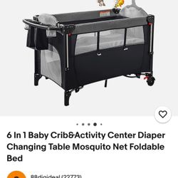 6 In 1 Baby Crib/with changing Table