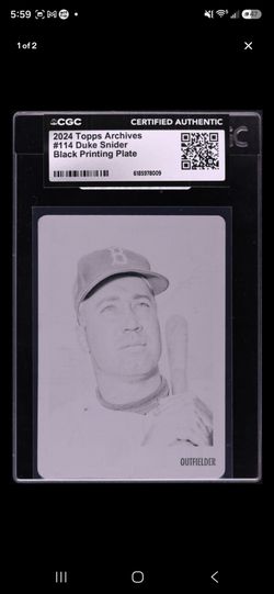 2024 Topps Archives Duke Snider Black Printing Plate CGC
