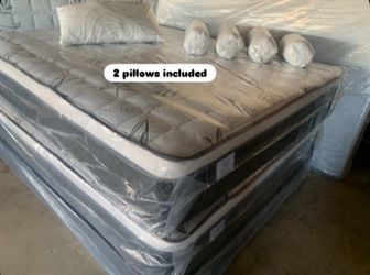 ✨Mattress Pillow Top✨ 🛏️ 2 pillows included 🔸12” inches tall 🔹All sizes  🟠Queen sizes $199 🟡Full sizes $180 🟢Twin sizes $150 🔵Cal king $330 🟣E