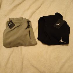 Junior boys sweatpants Michael Jordan brand and under armor sweatpants brand new cream color size large