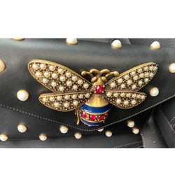 GUCCI BROADWAY PEARLY BEE HANDBAG