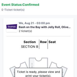 2 Jelly Roll Tickets Put N Bay August 21st 