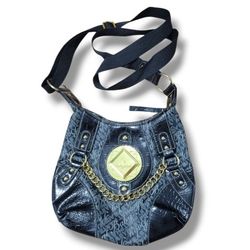 Y2K Baby Phat Purse Baby Phat Shoulder Bag Allover Print Faux Leather Croc Print Animal Print Trim 