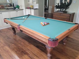 Pool Table with Cues and Ball Set