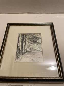 Framed Land scape Drawing 1938