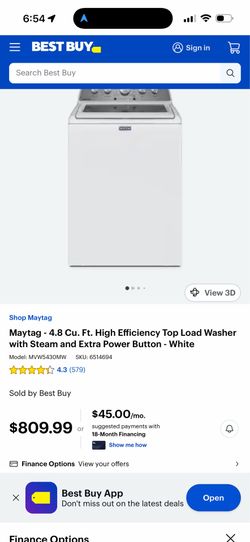Maytag 4.8 Cu. Ft. Top Load Washer White