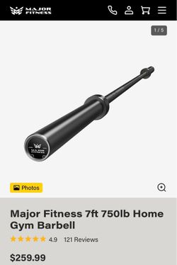 NEW Major Fitness 7ft Olympic Barbell - Black *7 Available*