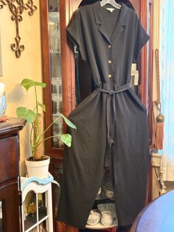 Black jumpsuit with sash tie Sz 3x