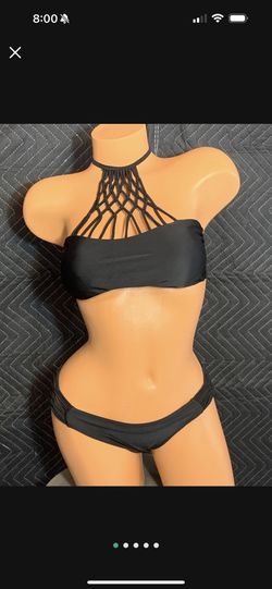 New Sexy Black Fishnet Bikini Set