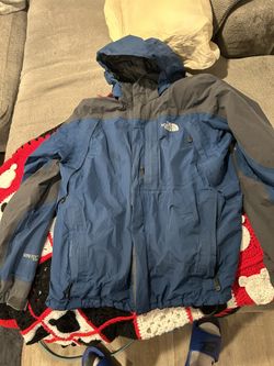 The North Face Summit Series blue and grey jacket