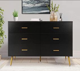 6 drawer black dresser