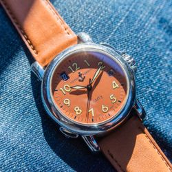 Ulysse Nardin San Marco GMT Salmon Tritium Dial Watch 36mm Steel w/ Papers 1997