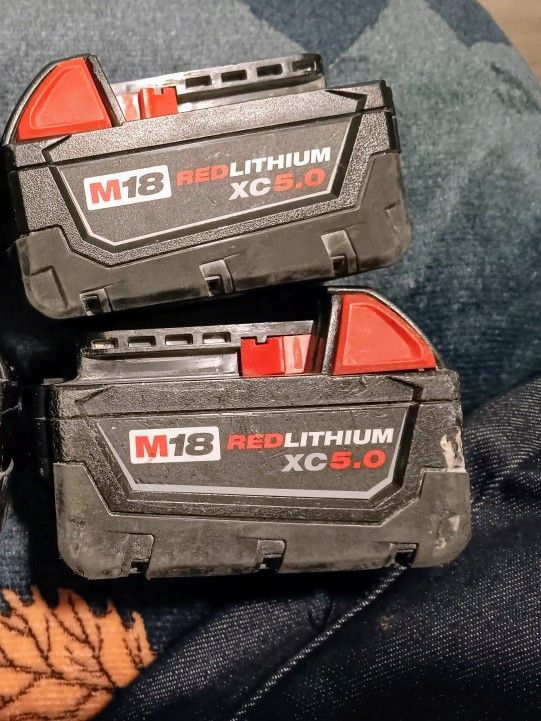 Milwaukee M18 XC 5.0 Battery Lot Of 2