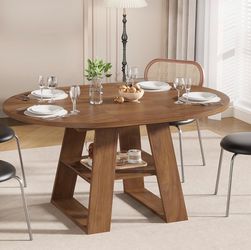 43.3in-59in Extendable Round Dining Table