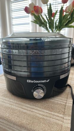 Elite Gourmet Food Dehydrator, 5 BPA-Free 11.4" Trays Adjustable Temperature Controls, Jerky, Herbs, Fruit, Veggies, Dried Snacks