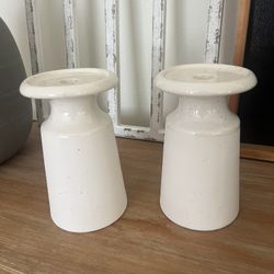 Set Of 2 Ceramic Candle Holders $12