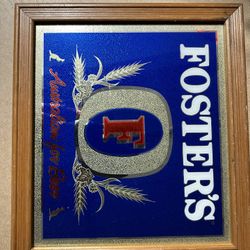 Vintage Fosters Australian Beer Bar Pub Restaurant Man Cave Mirror Glass Sign 