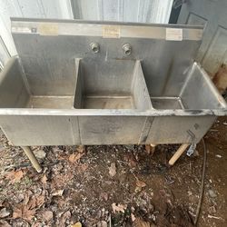 3 tub commercial kitchen sink stainless steel.