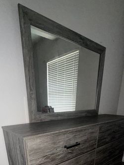 Grey Wood Framed Dresser Mirror