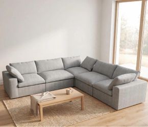 Gray cloud 5 Piece Modular Sectional