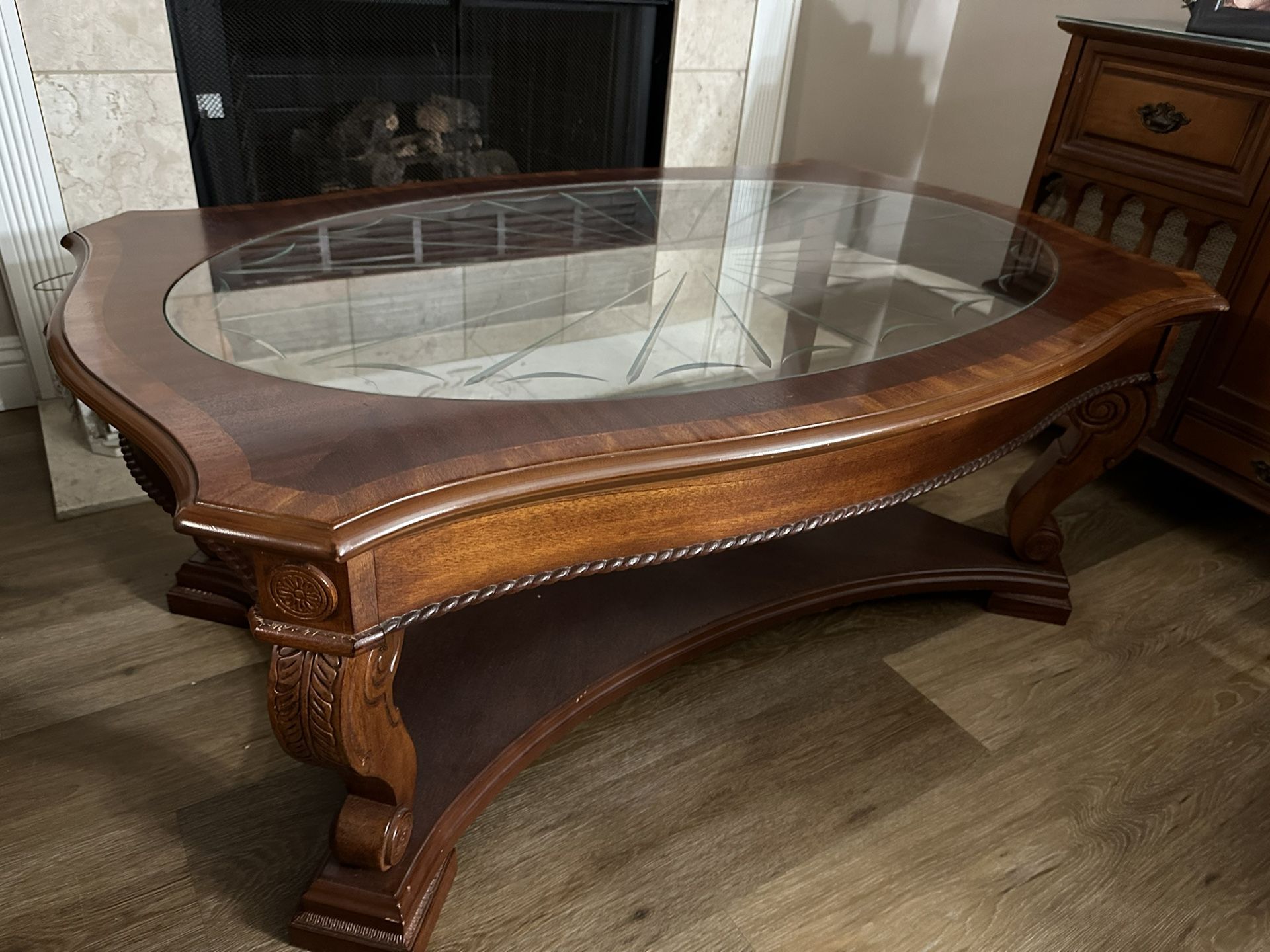 Wood & Glass Coffee Table