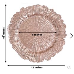 Acrylic Plastic Charger Plates 13" Round  Reef Design - Decorative Dinner Charger Tableware
