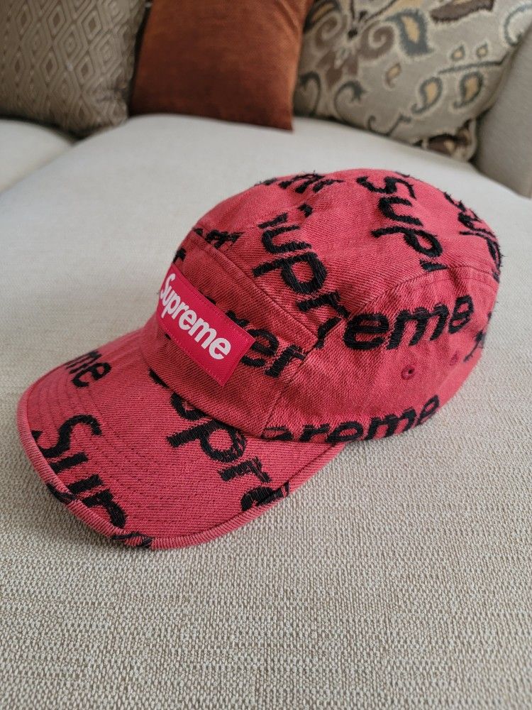 Supreme Frayed Logo Denim Hat