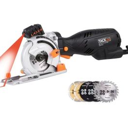Tacklife CSK77AC Mini Circular Saw with Laser 6 Blades Circular Saw 5.8A 705W Cutting Wood/Plastic/Metal/Tile/Masonry/Flooring
