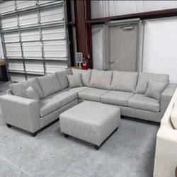 Liquid Repellent Sectional with Ottoman