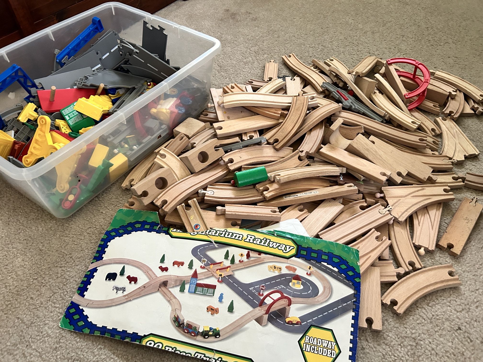 Over 300 Pieces Wooden Train Tracks