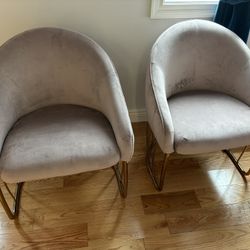 2 Pink Accent Chairs 